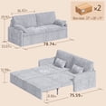 thumbnail image 5 of 78.7” Oversized Corduroy Sofa Couch, 6-in-1 Multi-Functional Convertible Furniture with Independent Telescopic Seats, Space-Efficient Home Decor for Indoor Living & Sleeping Area,Grey, 5 of 11