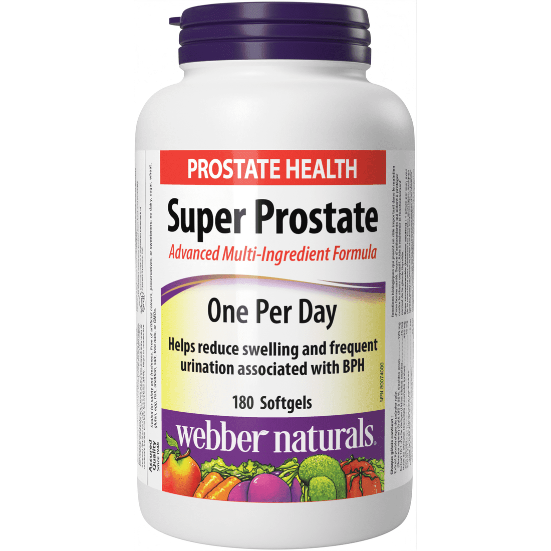 Webber Naturals Super Prostate Advanced Formula, 180 Softgels, One Daily Men's Prostate Health Supplement with Saw Palmetto, Pumpkin Oil, Zinc & Selenium
