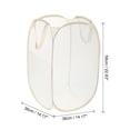 thumbnail image 2 of Unique Bargains Mesh Laundry Hamper, Collapsible Laundry Baskets Bag, Beige, 2 of 7