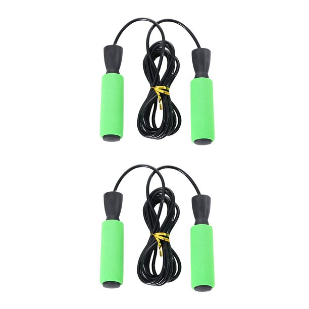 Greeniant Adultos Saltar Cuerda Niño Resistencia Entrenamiento Ejercicio Saltar Cuerda Mango Antideslizante Cojinete De Bolas, Verde Verde 2Conjunto