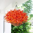 thumbnail image 6 of Artificial Fall Autumn Hanging Flowers Plants Basket For Outdoor Outside Decor Faux Orange Flower Look Real For Porch Home Patio Garden Decoration, 6 of 8