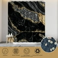 thumbnail image 3 of 4PCS Marble Shower Curtain Sets, Modern Bathroom Sets With Toilet Lid Rug, Contour and Bath Mat, Luxury Bathroom Decor with 12 Hooks, 3 of 8