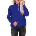 thumbnail image 2 of Womens Sweatshirt Quarter Zip Lightweight Pullover Sweatshirts Solid Color Long Sleeve Casual Tops Graphic Hoodies, 2 of 9