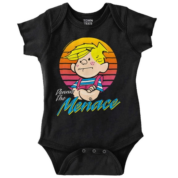 Funny Retro Comic Dennis The Menace Romper Boys or Girls Infant Baby Brisco Brands 12M