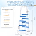 thumbnail image 2 of Ktaxon 4-Step Pool Ladder, 52 Inch Above Ground Swimming Pool Ladder with White Metal Frame & Blue Steps, Heavy-Duty Entry Ladder, 2 of 13