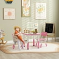 thumbnail image 2 of Qaba Ensemble de 3 Pcs Table et Chaises pour Enfants à Hauteur Réglable avec Rangement, Rose, 2 of 10
