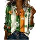 thumbnail image 1 of Camisetas de Manga Larga de Verano para Mujeres de Cuello Redondo Impreso Día de San Patricio, Desgaste Ligero de Poliéster Suave, 1 of 5