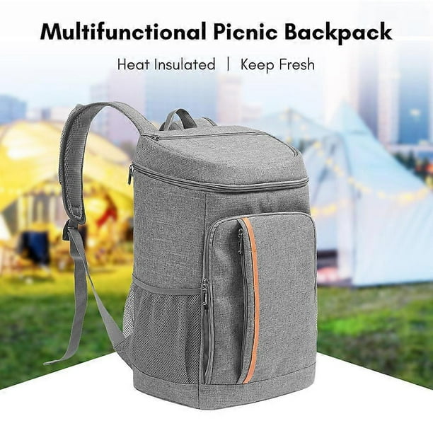 Lightweight 25L Large Capacity Picnic Backpack Waterproof Heat Insulated Cool Bag for Camping Trip BBQ Beach Outdoor Activities