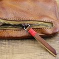 thumbnail image 3 of Hsqqdc 1pc Genuine Leather Vintage Zipper Coin Pouch Men Change Holder for Daily Cash Cards, 3 of 7