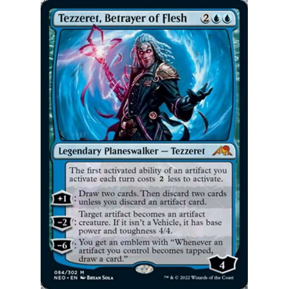 MtG Kamigawa Neon Dynasty Mythic Rare Tezzeret, Betrayer of Flesh #84