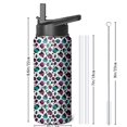 thumbnail image 4 of Leopard Print Insulated Stainless Steel Water Bottle with Straw & Cleaning Brush – 18 Oz | Leakproof, BPA-Free, 304 Stainless Steel, Wide Mouth, Travel Mug for Car, Gym, Office, 4 of 5