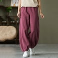 thumbnail image 2 of Casual Pants for Women Elastic Breathable Loose Waist Pocket Casual Trousers, 2 of 6