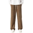 thumbnail image 6 of Corduroy Pants for Men Solid Color Elastic Waist Drawstring Streetwear Trousers with Pockets Fathers Gift, 6 of 8