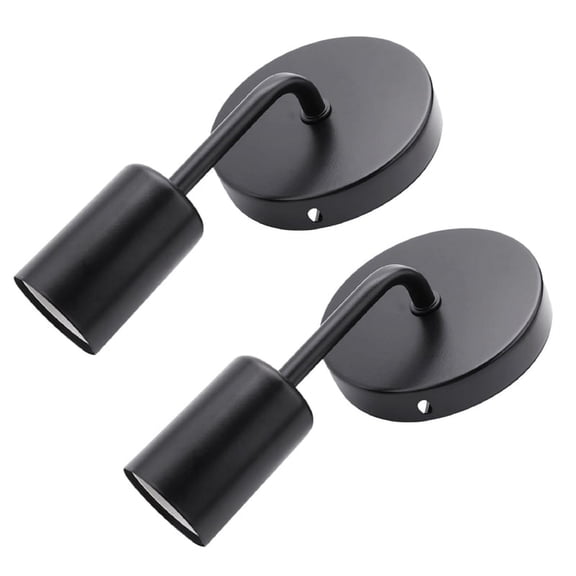 2X Black Loft Antique Iron Simple Wall lamp American Country Restaurant Bar Corridor Aisle Wall Sucker Wall lamp,2x simple wall light,Black