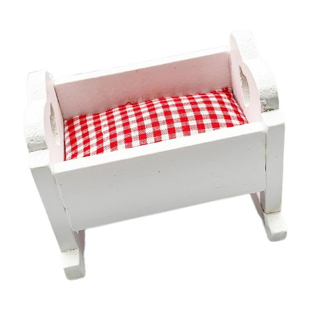 Cuna De Madera Modelo 1:12 Juguete Para Juego De Imitación Mini Cunas De Casa De Muñecas En Miniatura
