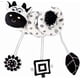 thumbnail image 1 of Hanging Toy Car seat Crib Move, Animal Circle Plush Toy Proller Black and White Squeak Animal Toy Travel Activity Hanging Wind Chimes 0-6 Months (Cow), 1 of 4
