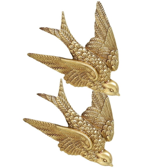Worgeous 2 Pcs Swallow Decoration Bird Sculpture Golden