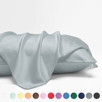 Flxxie Zipper Satin Pillowcase Set of 2, 20" x 26", Gray