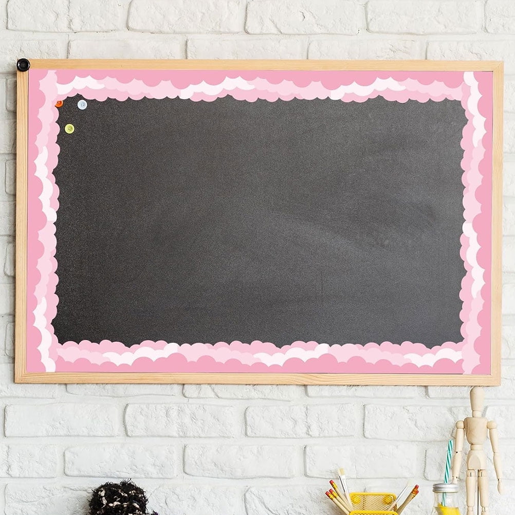 WESTICK Pink Glitter Bulletin Board Border Roll - Self Adhesive, 4" X 160", Sparkle Wallpaper Trim For Classroom & Home