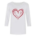thumbnail image 4 of NTACZA Valentines Womens Tops Casual White 3/4 Sleeve Crewneck T Shirt Pullover Cute Loose Fit Womens Blouses 5X, 4 of 5