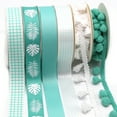 thumbnail image 4 of Pom-Pom, Fringe Trim and Ribbon Pack, 16 Yards, Mint Green and White by Gwen Studios, 4 of 6