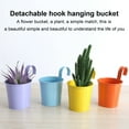 thumbnail image 2 of OIUR Iron Hanging Flower Pot Balcony Planter with Detachable Hook Solid Color Herb Pot for Indoor Windows Garden Fence Railing, 2 of 7
