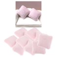 thumbnail image 3 of 10 unids/pack franela suave almohada cojines para sofá cama a :12 miniatura muebles accesorios 4x4cm rosa Sunnimix cojín del sofá de la casa de muñecas, 3 of 8
