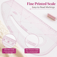 thumbnail image 6 of ABCISI Sewing Pattern Ruler, 16.9 in Clear French Curve Ruler with Metric Markings, Fashion Design Pattern Making Template for Garment Drafting, Sewing and Tailoring, 6 of 7