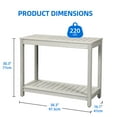 thumbnail image 3 of Dextrus 38.3" Farmhouse Entryway Table, Wood Outdoor Console Table with Storage Shelves, Gray, 3 of 7