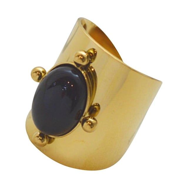 Anillo de Anillo vintage Único Punk Apilable Anillo ancho fresco Anillo de apertura para el Día de San Valentín Aniversario Regalos de cumpleaños Negro SM SunniMix Anillo de apertura