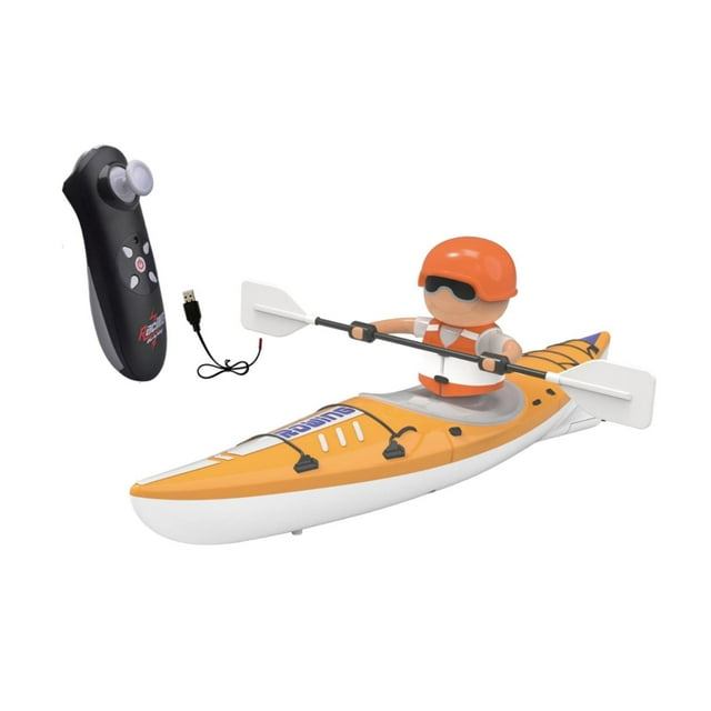 Barco eléctrico RC, juguete acuático, conducción 360, RC para niños, piscina, niños y niñas Naranja