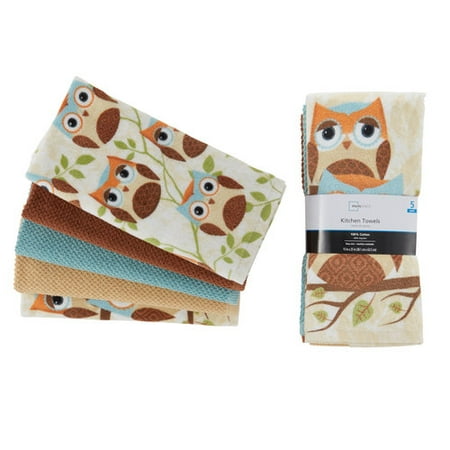 mainstays 5-piece owl kitchen towel set - walmart mainstays 5-piece owl kitchen towel set - walmart