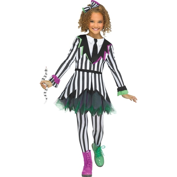 Giddy Ghostie Beetlejuice Horror Dress Child Costume X-Large 12-14
