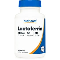 Nutricost Lactoferrin Capsules (60 Servings, 300mg) Third-Party Tested, Gluten-Free, Vegetarian, GMP Compliant, Non-GMO Supplement