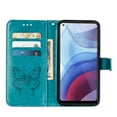 thumbnail image 4 of Moto G Power (2021) Case, Dteck Embossed Butterfly PU Leather Credit Card Slots Wallet Case with Hand Strap for Motorola Moto G Power 2021,Blue, 4 of 7