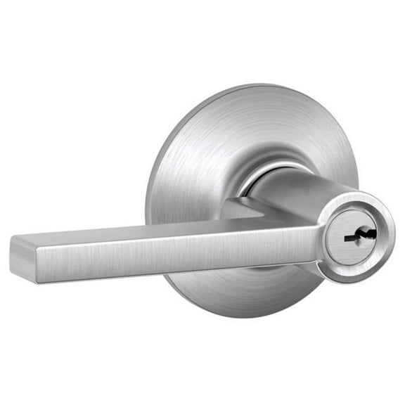 Schlage F80-Lat Latitude Single Cylinder Keyed Entry Storeroom Door Lever Set - Chrome