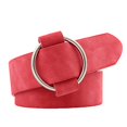 thumbnail image 1 of Maoww Female Solid Color Imitation Leather Metal Round Buckle Belt Girls Jeans Modeling Decoration Belt, 1 of 7
