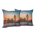 thumbnail image 6 of Ambesonne Colorful Throw Pillow Cover 2 Pack, Big Ben and Parliament, 24", Multicolor, 6 of 6