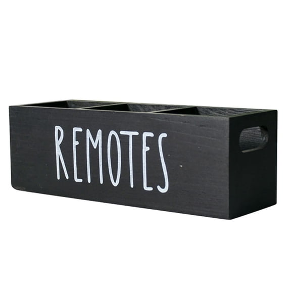Wooden Remote Control Holder with 3 Compartments Elegant TV Remote Organizer Caddy for Table Nightstand and Desk Storage Solution for Media Supplies