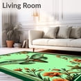 thumbnail image 2 of ODIKA 2'x3' Machine Washable Non-Slip Area Rug, Enchanted Moth Vintage Non Slip Aesthetic High Traffic Rug, Green, 83736, 2 of 7