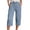 Blue1, variant on Women's Palazzo Pants Linen Trousers Women's Summer 3/4 Muslin Trousers Lightweight Summer Trousers With Pockets Elastic Comfortable Fabric Trousers Sport Leisure Beach Work Clothes for Office