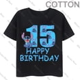 thumbnail image 3 of Camiseta negra de Lilo Stitch para niños, número de cumpleaños 1-14, ropa informal para niños y niñas, camisetas de dibujos animados de anime para niños, 3 of 5