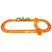 Velocity Toys Ready to Play Cartoon Traveling Locomotive (17 Pieces) Battery Powered Model Train Set
