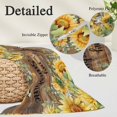 thumbnail image 3 of Summer Sunflower Throw Pillow Cover 16 x 24 Inch Decorative Pillow Cover Vintage Floral Botanical Bee Brown Wooden Lumbar Pillowcase Seasonal Rectangle Cushion Case for Couch Sofa Bed Living Room, 3 of 9