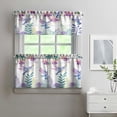 thumbnail image 2 of Purple Flower Bird Kitchen Curtains and Valances Set - 3 Piece Kitchen Curtains Sets with Valance for Windows Rod Pocket Machine Washable Kitchen Decor Decorations (54"x18"+2x27.5"x24"), 2 of 6