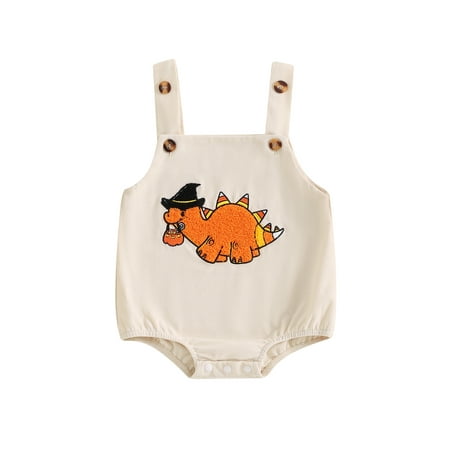 

CocMouse Baby Boys Girls Halloween Rompers Fall Sleeveless Embroidery Overalls