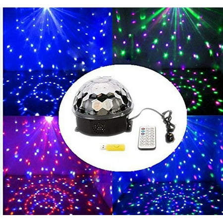 Led Disco Light Music Active Crystal Ball LED Stage Lighting Club Disco DJ Party Lights with Remote Control and Flashdrive