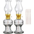 thumbnail image 2 of OPBATHY1 8" Vintage Glass Kerosene Lamp with Metal Wick (2 Count), 2 of 8