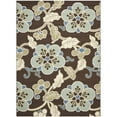 thumbnail image 4 of SAFAVIEH Veranda Nazca Floral Indoor/Outdoor Area Rug, 4' x 5'7", Chocolate/Aqua, 4 of 10
