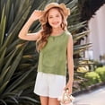 thumbnail image 2 of YunPes Baby Girls Cotton Linen 2 Piece New Born Boy Outfits Sleeveless Tank Tops Elastic Shorts Set Casual Solid Beach Summer Clothes, 2 of 9